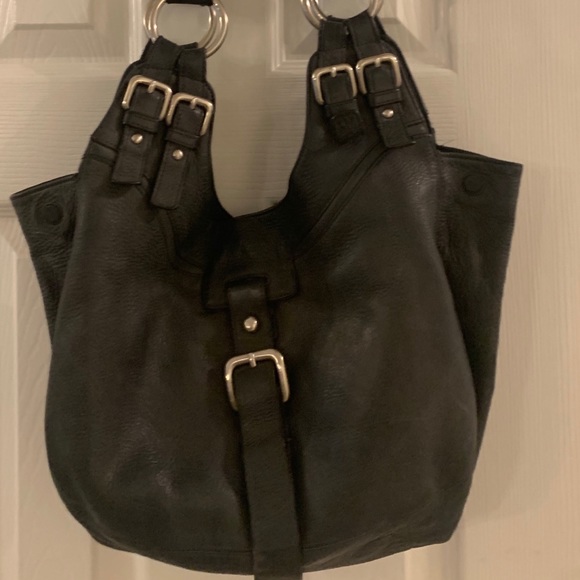 Vintage Kenneth Cole Black Leather Hobo Bag - Picture 2 of 7